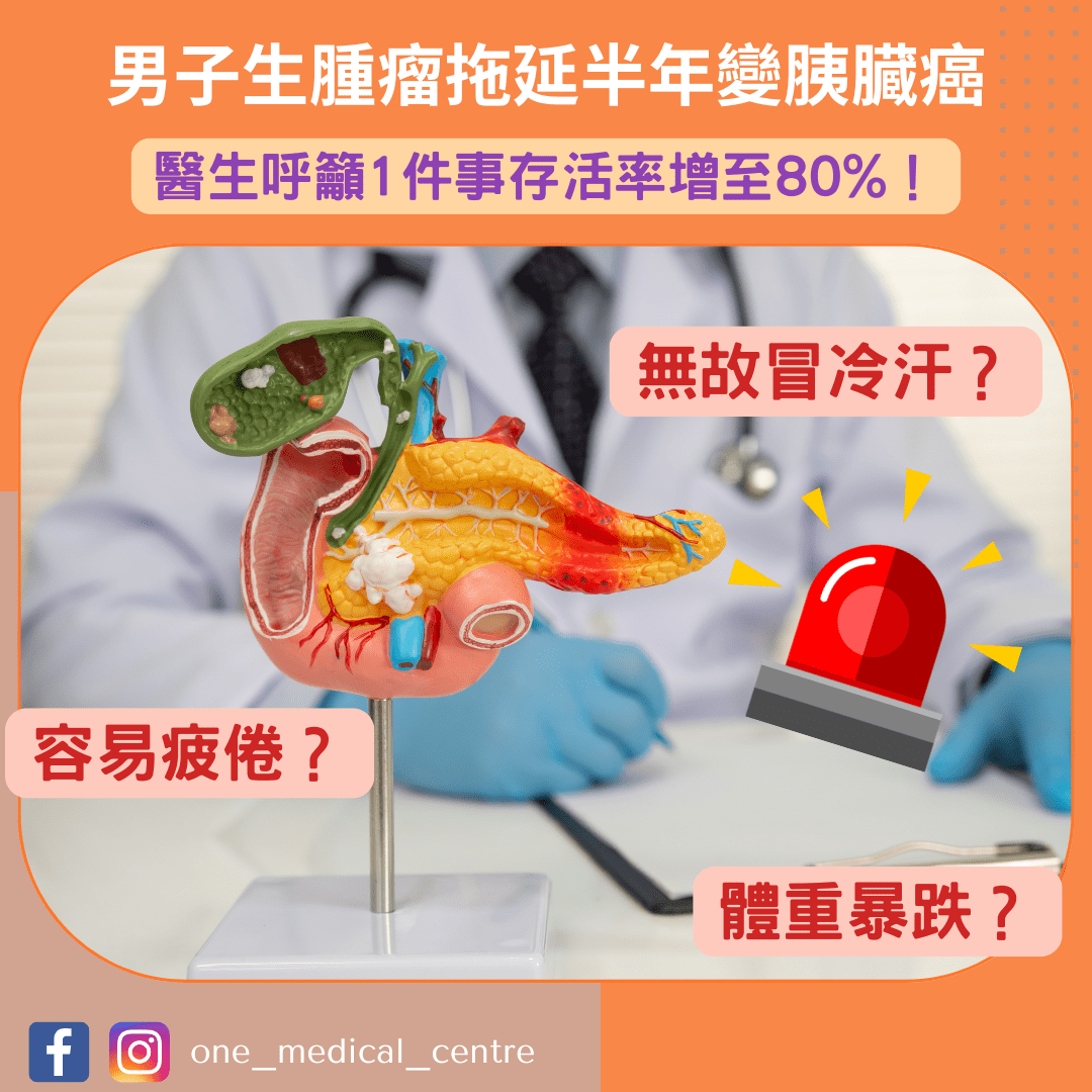 【男子生腫瘤拖延半年變胰臓癌 醫生呼籲1件事存活率增至80%】